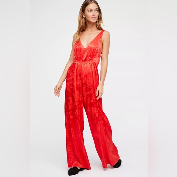 Function & Fringe Edit | Free People satin floral Jumpsuit - Picture 2 of 4